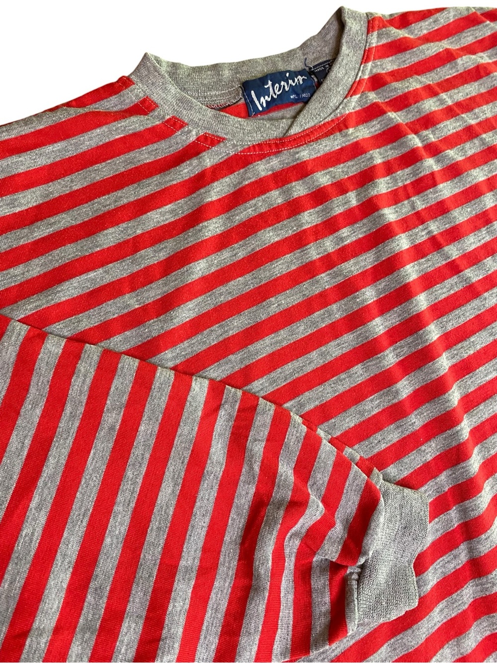 Vintage Interim Long Sleeve Striped Tee Women’s M Classic Casual 90s Preppy Boxy